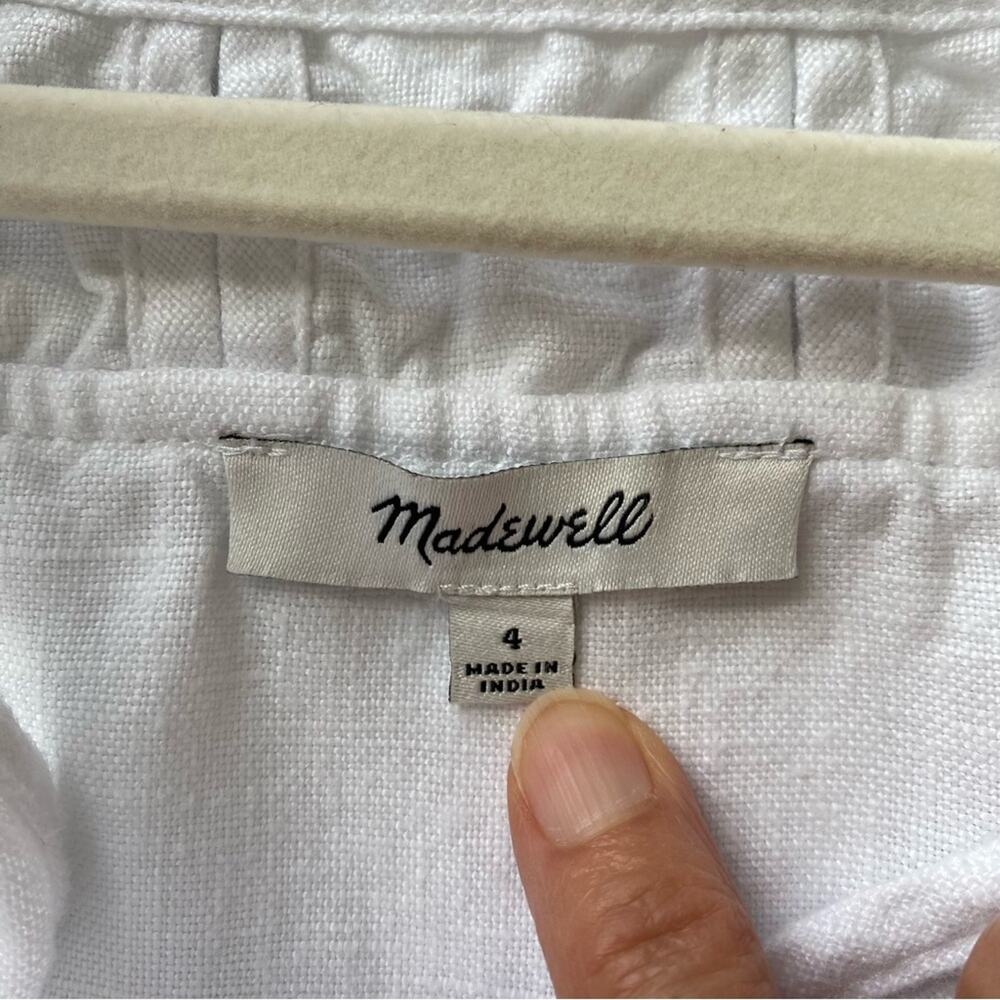 Madewell Embroidered Tank Mini Dress in Linen Eyelet White Size 4 - Picture 8 of 13